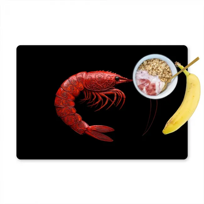 Garnaal - Rood - Dieren Placemat vinyl groot -zzzproduct_Kitchenyeah-website