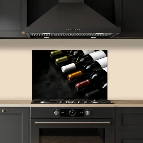Wijn - Flessen - Variatie - Smaken keuken achterwand spatscherm klein -sfeer1
