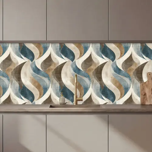 Abstract - Golven - Kleurrijk keuken achterwand 2 middel 871 zz_3dshopping