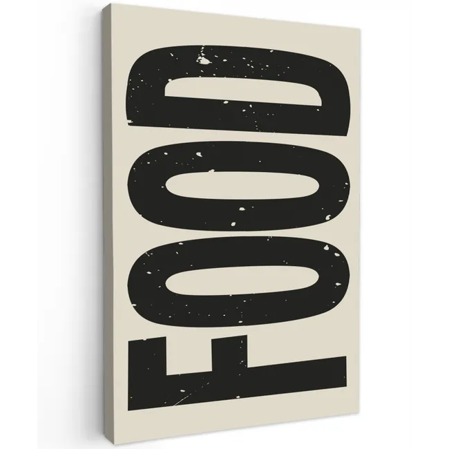 Japandi - Eten - Vintage - Decoratie Tuinposter op houten frame 2 cm dik klein -3d