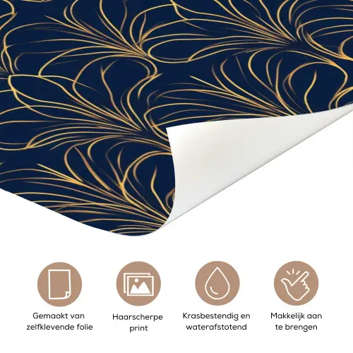Deco - Waaier - Blauw deurposter klein 289 -closeup_NL