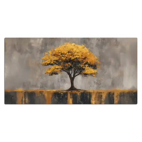 Boom - Bladeren - Goud - Abstract Muismat XXL klein -3d_leeg