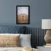 Longhorn - Grasveld - Dier fotolijst zwart zonder passe partout klein -sfeer3