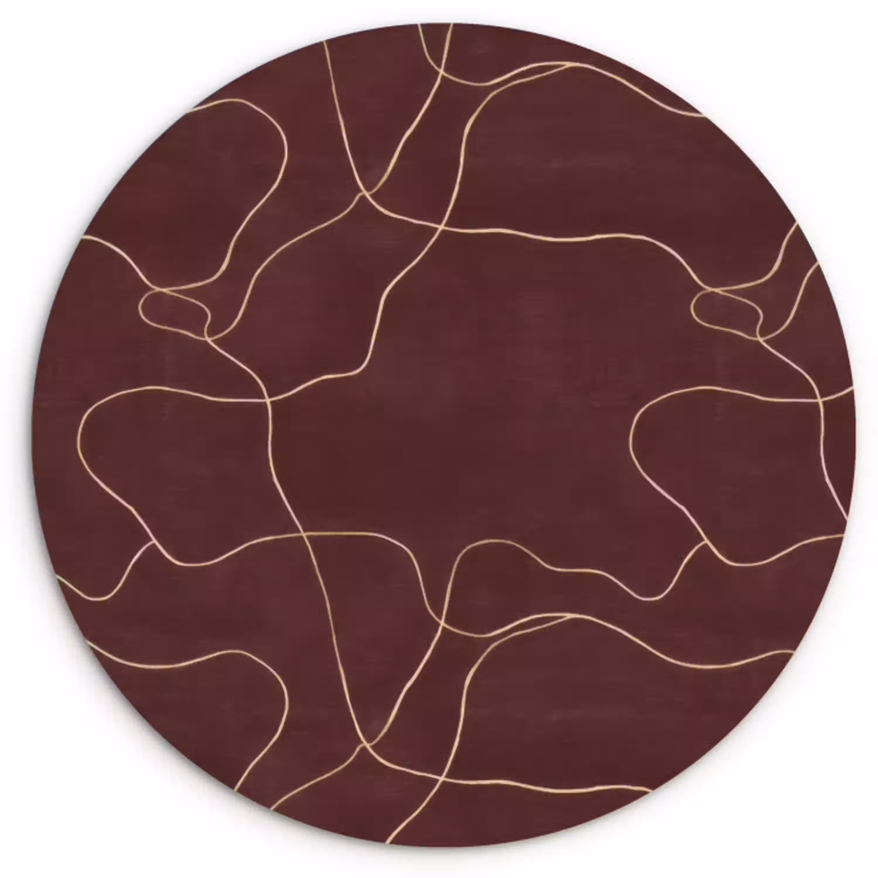 Abstract - Modern - Bruin Wandcirkel kunststof plaat 5mm dik klein 188 -3d