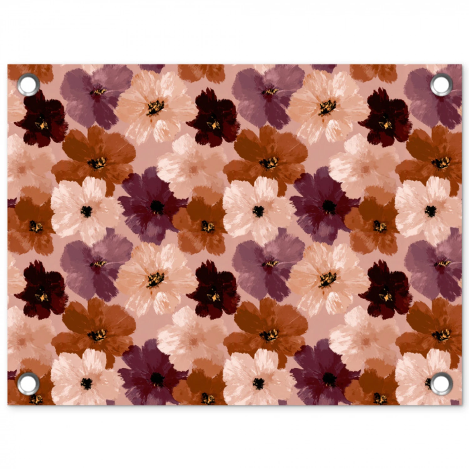 Bloemen - Abstract - Aardetinten tuinposter los doek klein 239 -3d