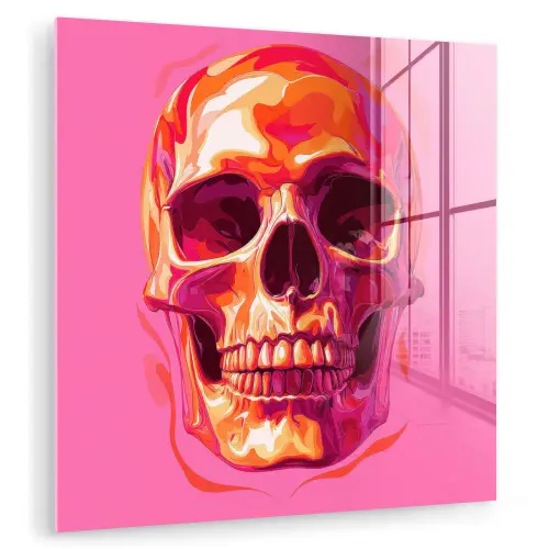 Felroze - Tanden - Schedel plexiglas 5mm klein -zzzproduct_nieuw