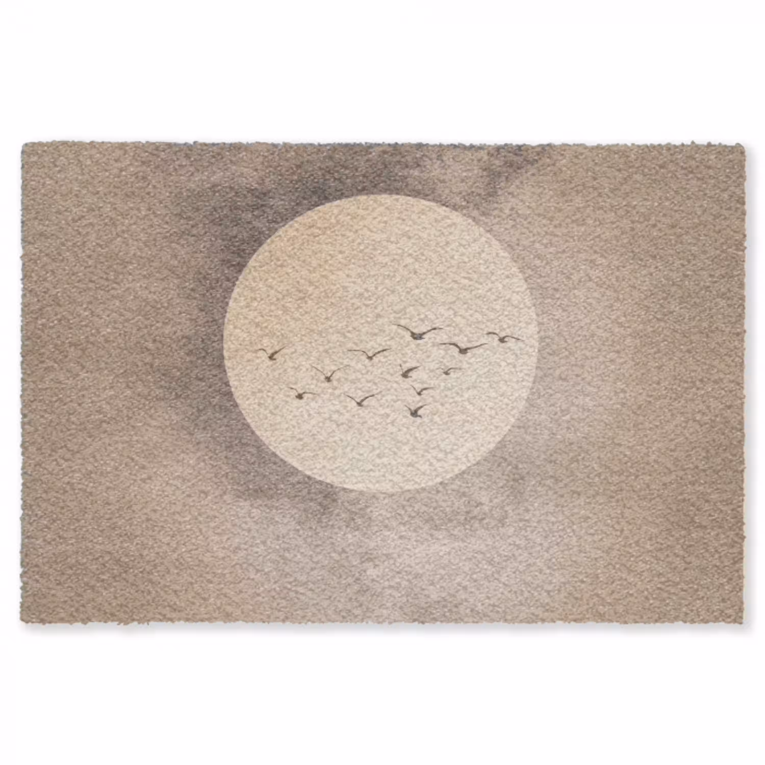 Vogel - Beige - Japandi Vloerkleed Rechthoek klein -3d