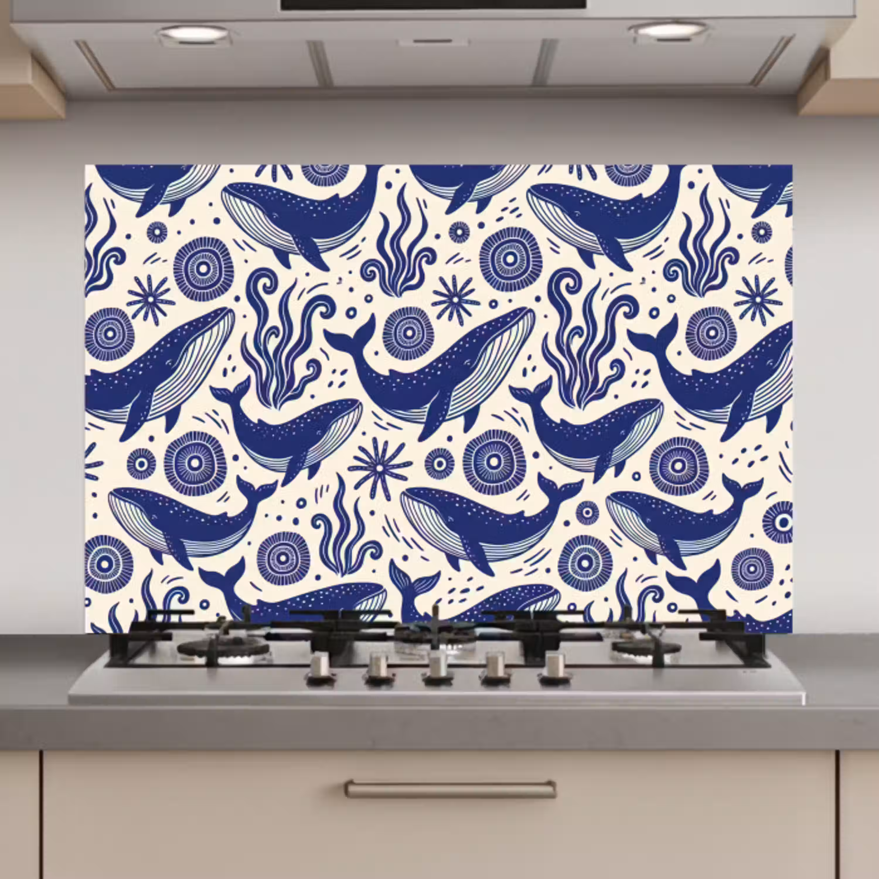 Walvis - Onderwater - Dieren - Abstract - Blauw keuken achterwand spatscherm klein -3d_website