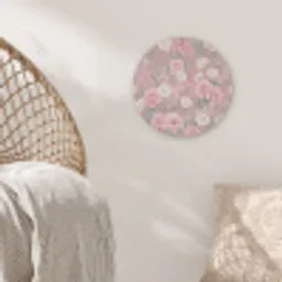 Pioenrozen - Vingerhoedskruid - Pink Akoestische PET Vilt - Rond klein -sfeer4