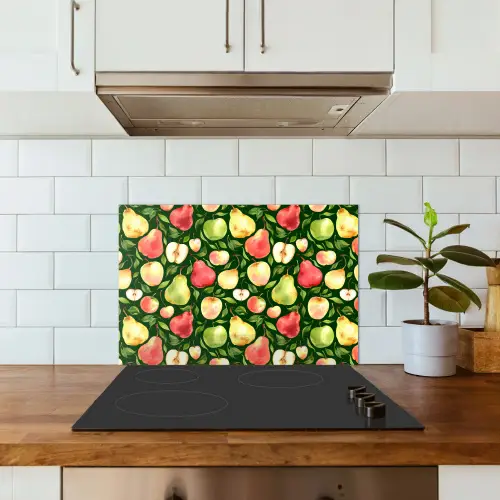 Appels - Peren - Fruit - Groen keuken achterwand spatscherm klein 900 -sfeer2