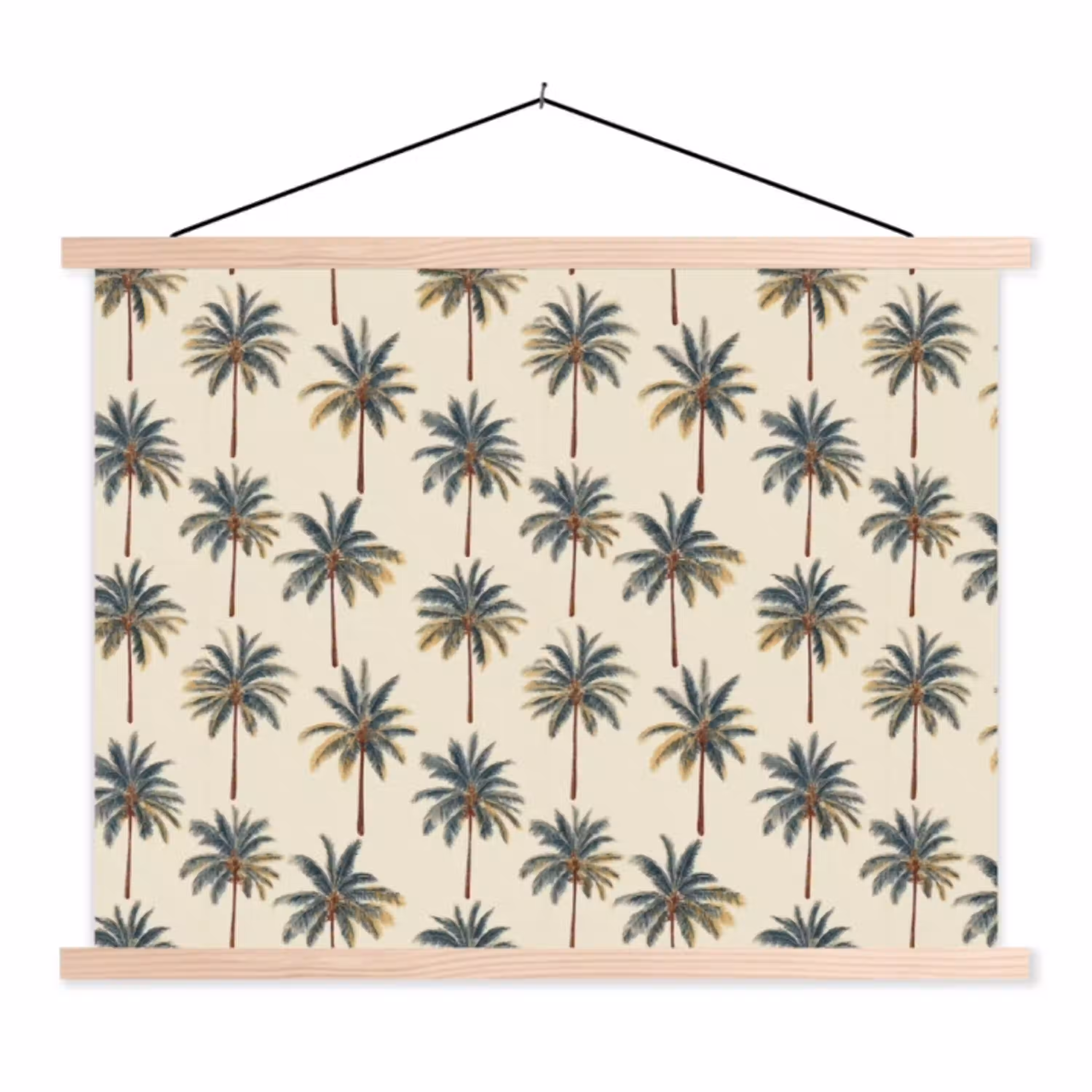 Palmbomen - Tropisch - Groen textielposter latten blank klein 122 -3d