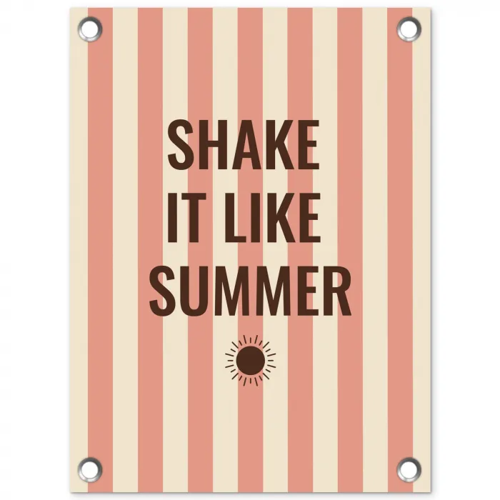Zomer - Quote - Strepen tuinposter los doek klein -3d