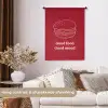 Dieprood - Lijntekening - Tekst - Hamburger Wandkleed katoen klein -sfeer1