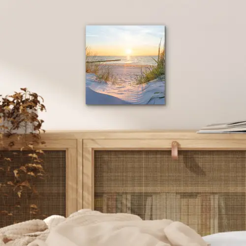 Strand - Zon - Duin - Gras - Zand - Horizon aluminium wit klein -sfeer3
