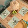 Gele kuifkaketoe - paradijsvogelbloemen - Groen Placemat vinyl groot -zzsfeer5_Kitchenyeah-website