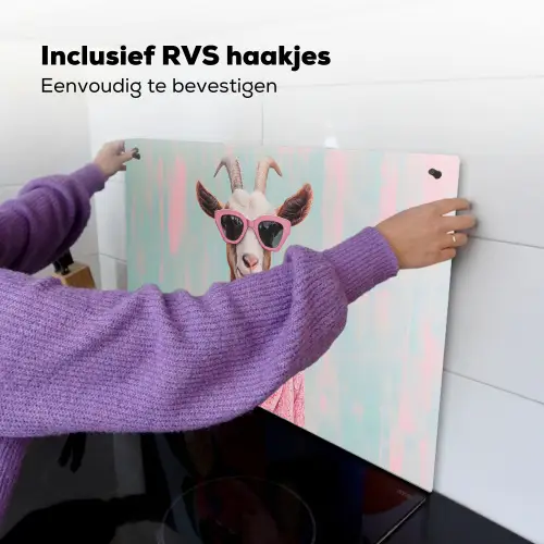 Zonnebril - Roze - Geit - Horen Inductie beschemer met haakjes klein -ky-ophangen-nl