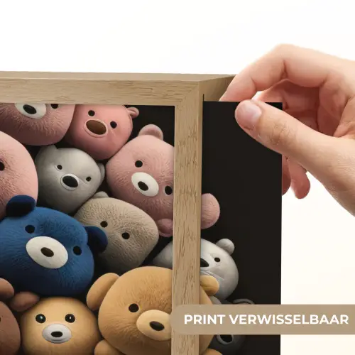 Teddybeer - Knuffel - Dieren - Meisjes - Jongens Light Box met batterij (Wandlamp kind) middel -USP_websiteprintNL