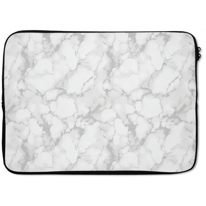 Wit - Marmer - Grijs laptophoes neopreen klein 279 -zkaufland3dotto
