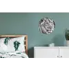 Portret - Leeuw - Zwart wit Wandcirkel aluminium klein -slaapkamer