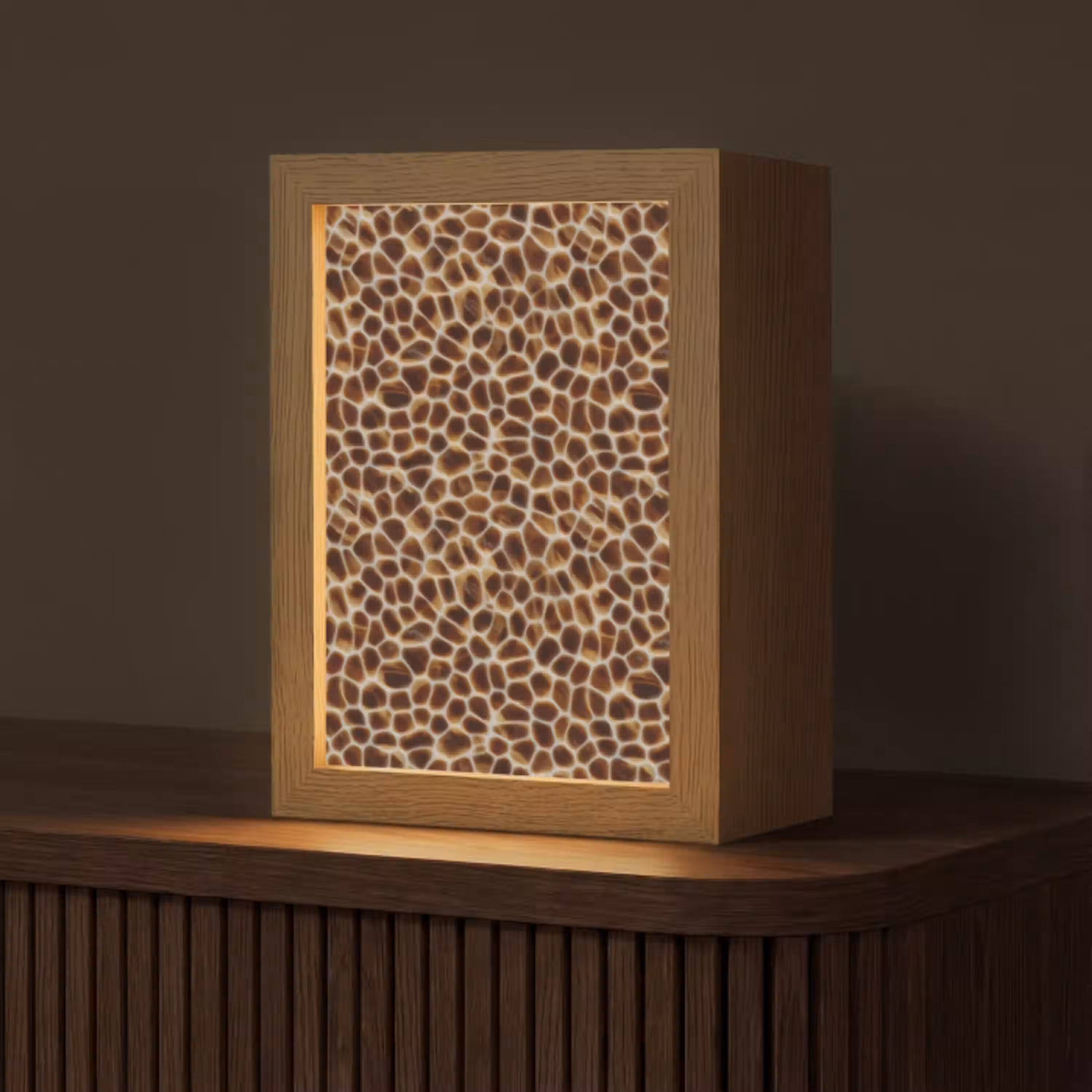 Schildpad - Patroon - Bruin Light Box met kabel (Tafellamp) klein 925 -z3d_website