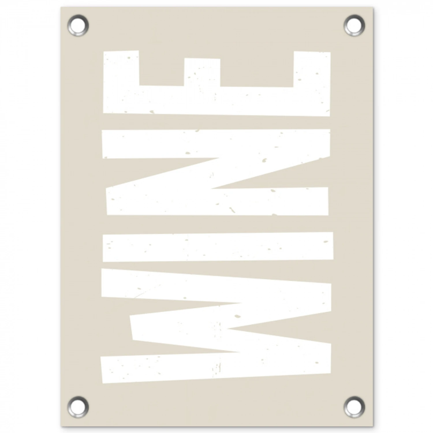 Wine - Japandi - Vintage - Wit tuinposter los doek klein -3d