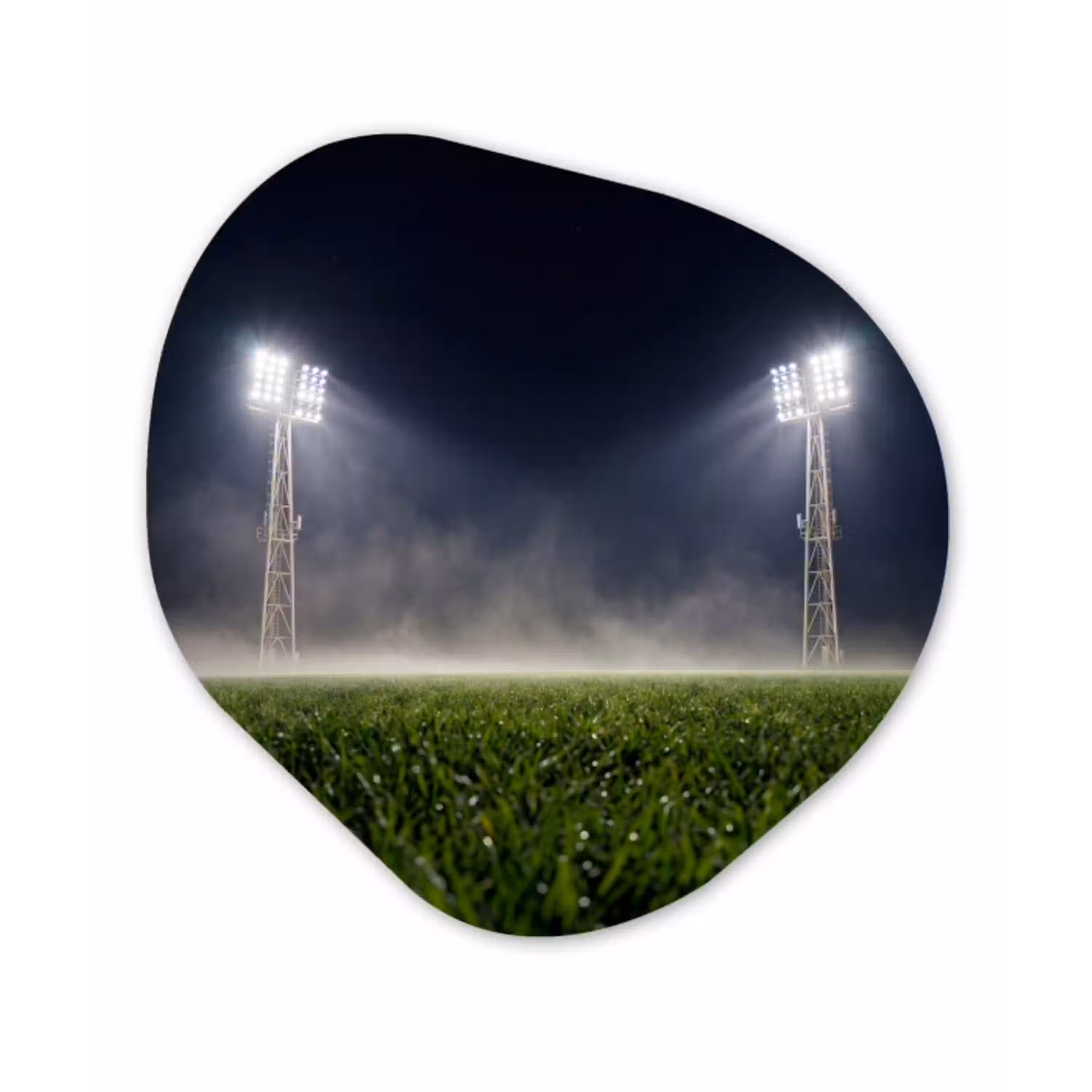 Stadion - Lichtmast - Sport - Nacht Wandcirkel Organisch Forex 3mm klein -3d