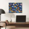 Bloemen - Patroon - Blauw - Contrast PET vilt klein -sfeer5