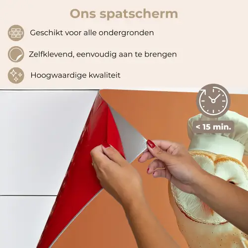 Kerkuil - Koksmuts - Oranje - Vogel keuken achterwand spatscherm klein -spatscherm_NL