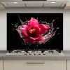 Bloemen - Roze - Water - Zwart - Botanisch - Natuur keuken achterwand spatscherm klein -3d_website