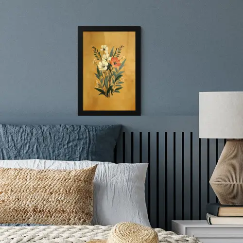 Bladeren - Boeket - Bloemen - Geel fotolijst zwart zonder passe partout klein -sfeer3