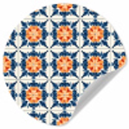 Traditioneel - Tegel - Oranje Wandcirkel behangsticker klein 186 -3d