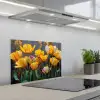 Tulpen - Geel - Penseelstreken - Abstract keuken achterwand spatscherm klein -3d_schuin