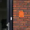 Weiße Herzchen in den Ecken - Elegant Naambord Huisje klein -sfeer2