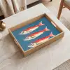 Vissen - Rood - Blauw Dienblad Rechthoek middel -sfeer1