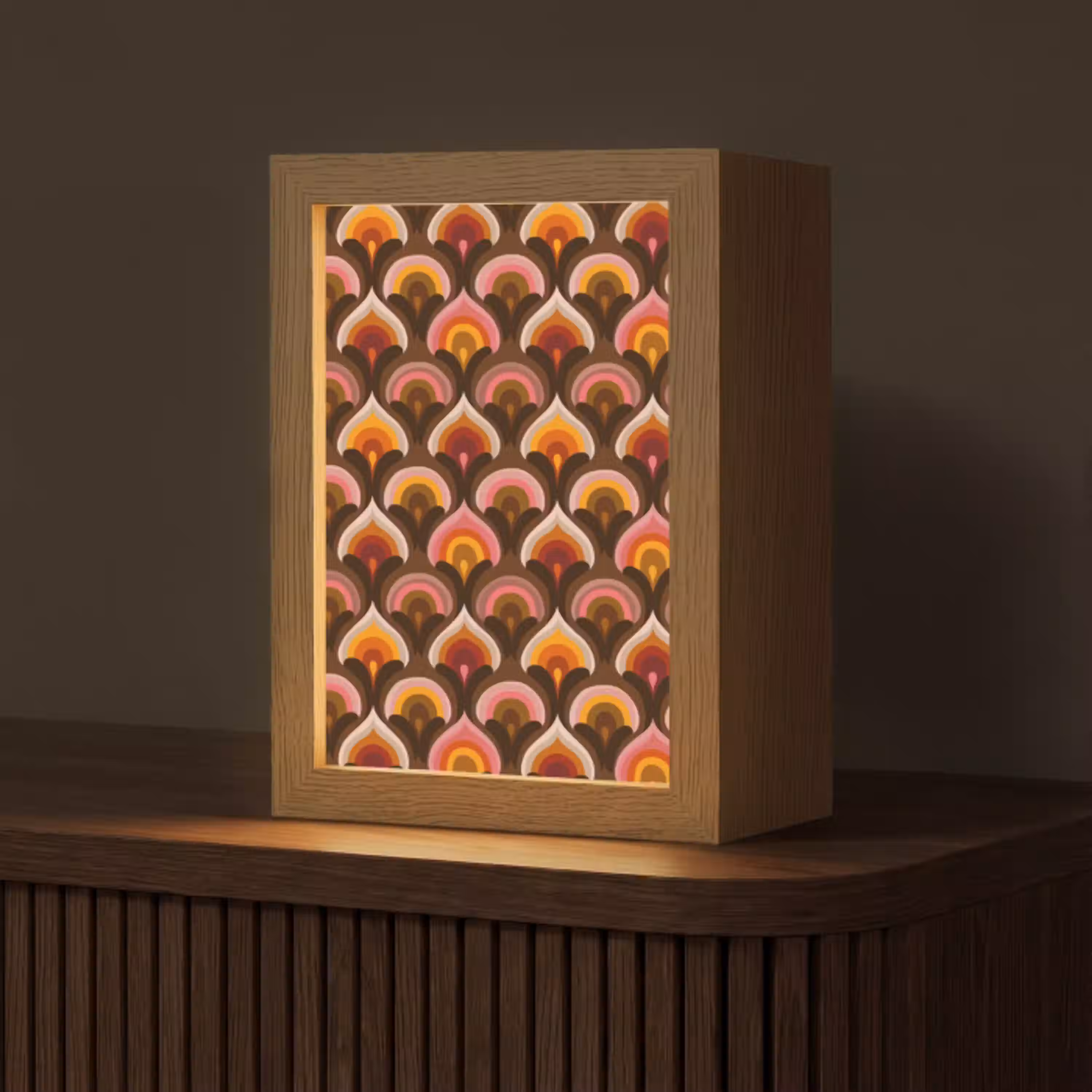 Patroon - Retro - Kleurrijk Light Box met kabel (Tafellamp) klein 925 -z3d_website