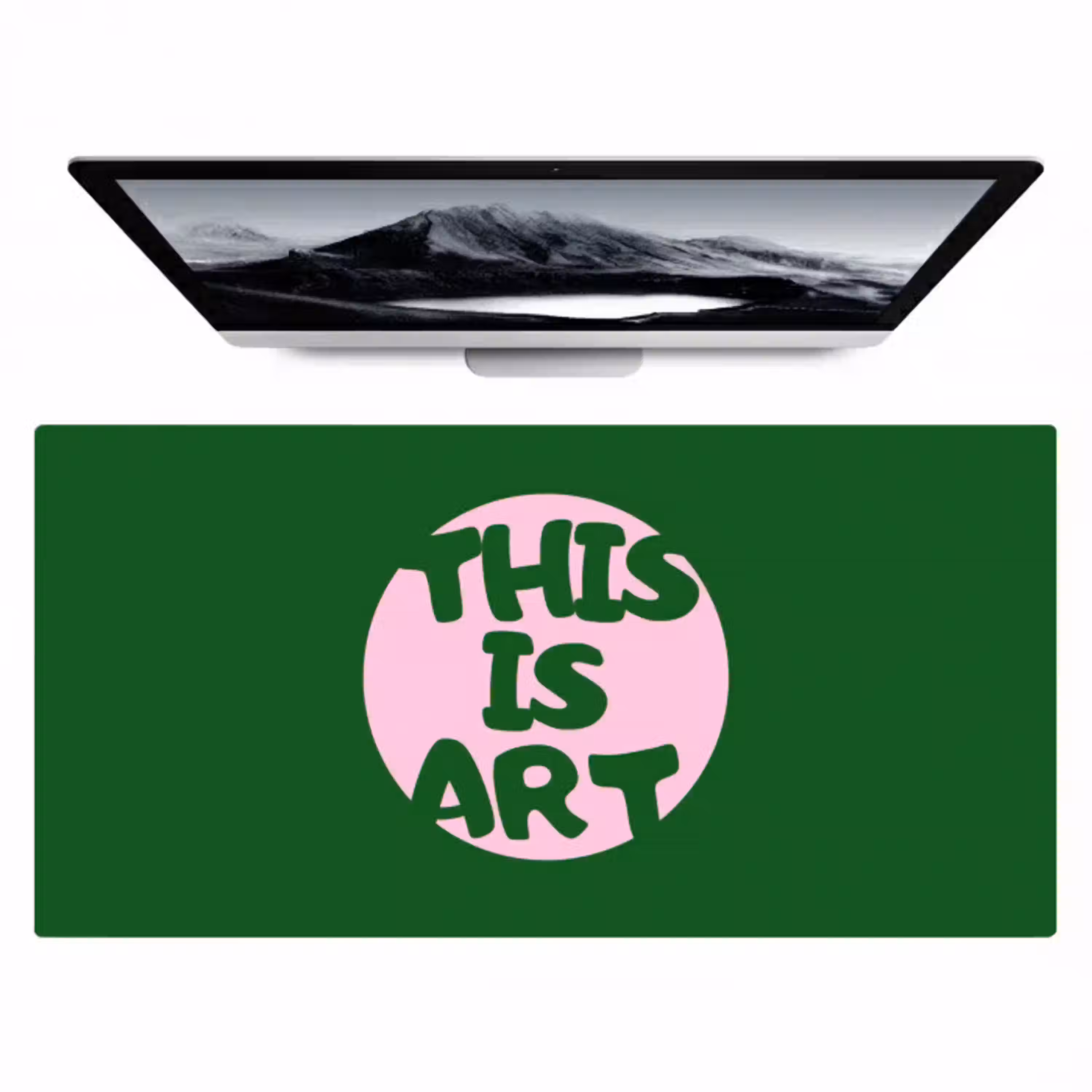 Cirkel - Roze - Tekst - Art Muismat XXL klein -zzz3d