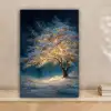 Levensboom - Nacht - Donker - Blauw canvas 2cm klein -sfeer1
