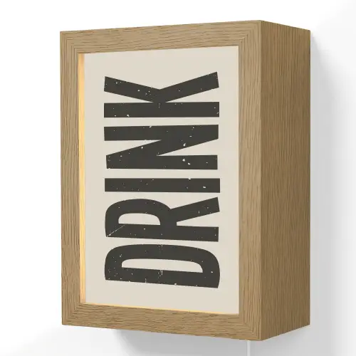 Vintage - Zwart - Decoratie - Japandi Light Box met kabel (Wandlamp) klein -3d
