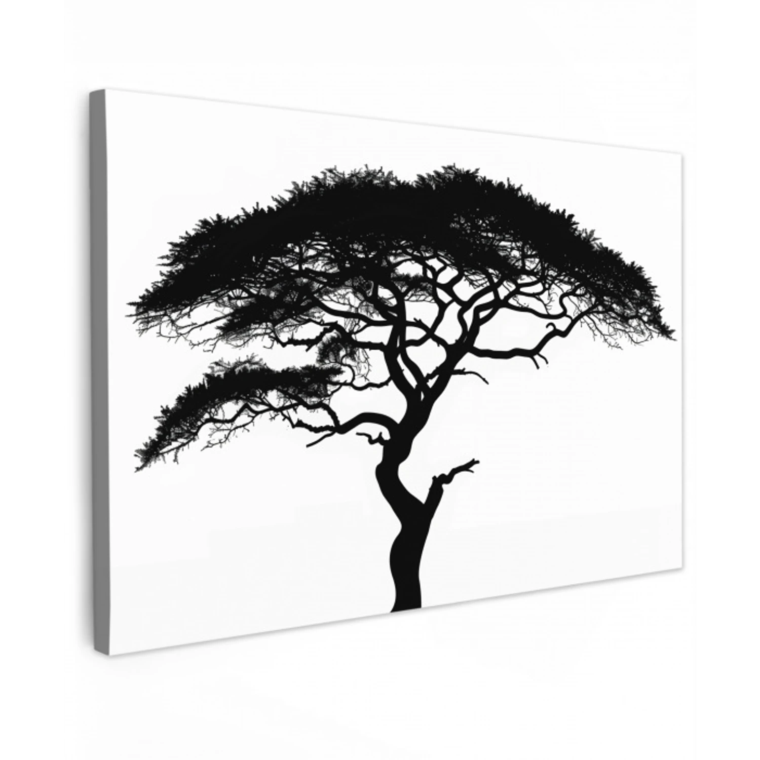 Boom - Zwart - Wit - Modern canvas 2cm klein -z3d