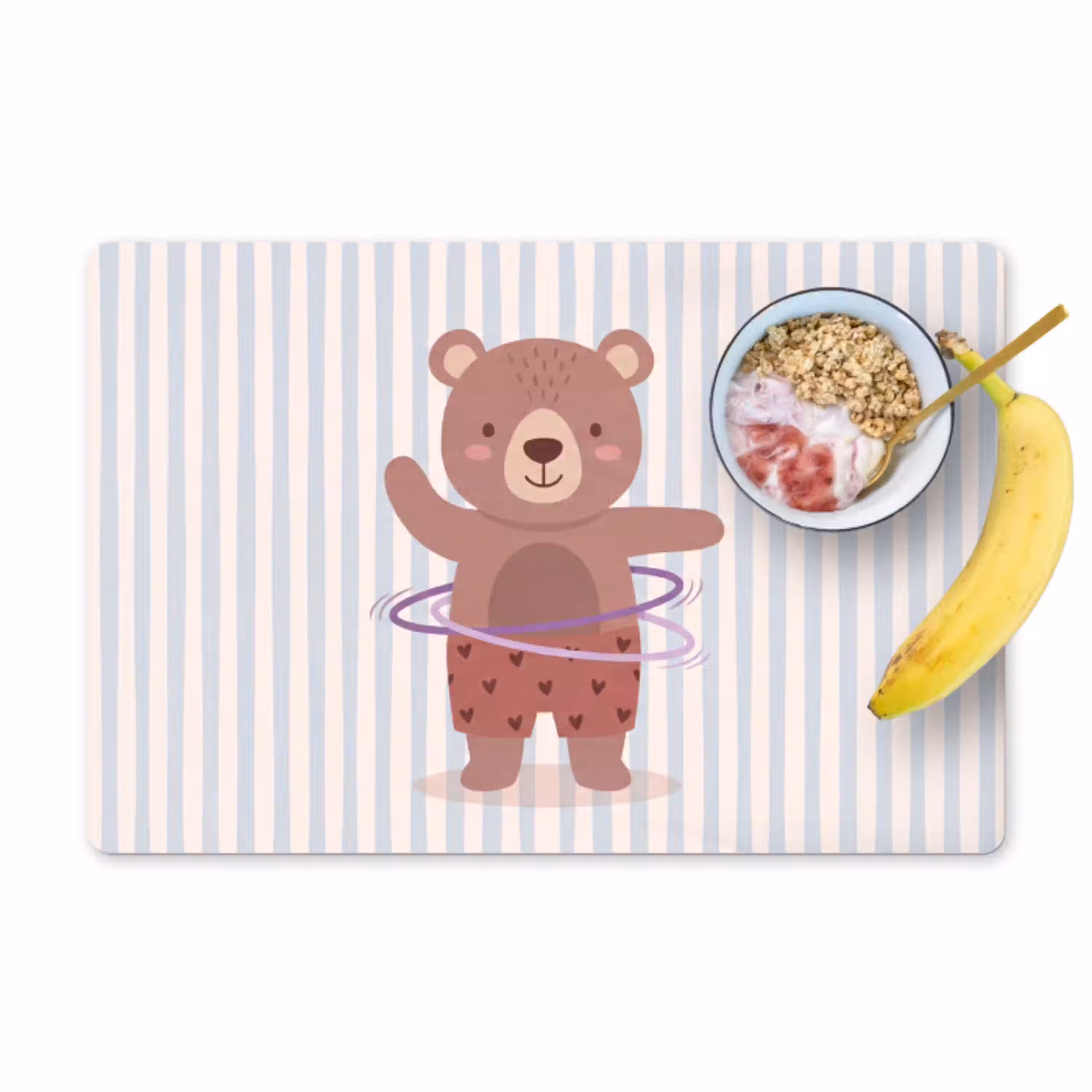 Beer - Hoepel - Kinderkamer - Illustratie - Bruin Placemat vinyl groot -zzzproduct_Kitchenyeah-website