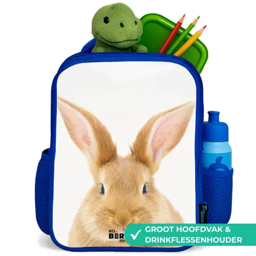 Snuffels met Tevreden Hoofd Kinderrugzak - Blauw middel -inhoud_NL