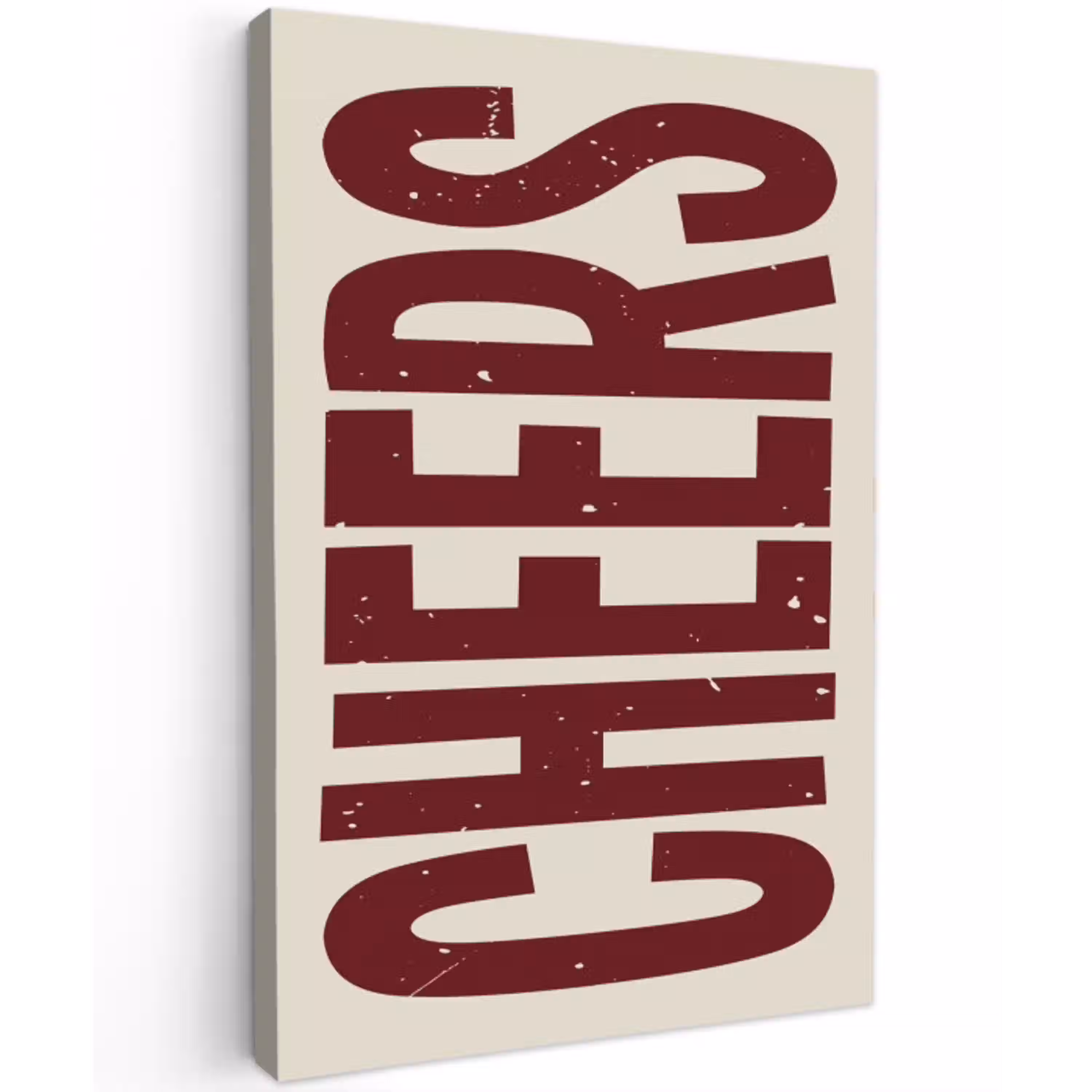 Red - Cheers - Decoratie - Beige Tuinposter op houten frame 2 cm dik klein -3d