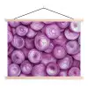 Paars - Uien - Close up textielposter latten blank klein -3d