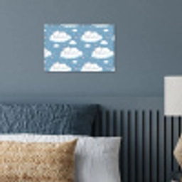 Kitten - Wolken - Blauw poster papier klein 62 -sfeer2