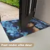 Vrouw - Blauw - Bloemen - Vlinders - Natuur Deurmat klein -USP_NL