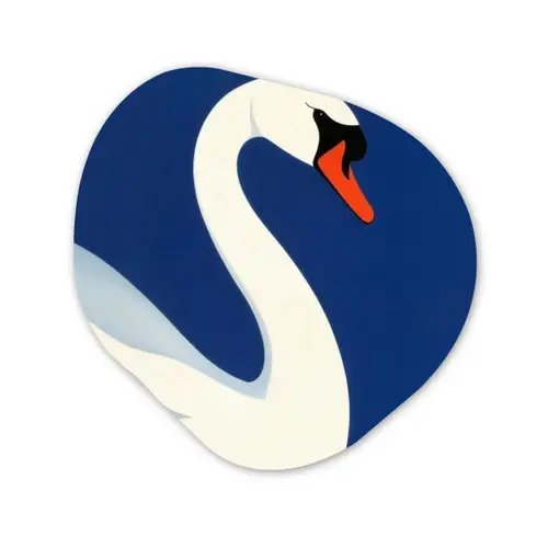 Zwaan - Wit - Snavel - Illustratie Wandcirkel Organisch Plexiglas middel -3d