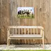 Nieuwsgierige koeien in de wei Tuinposter op houten frame 2 cm dik klein -sfeer4