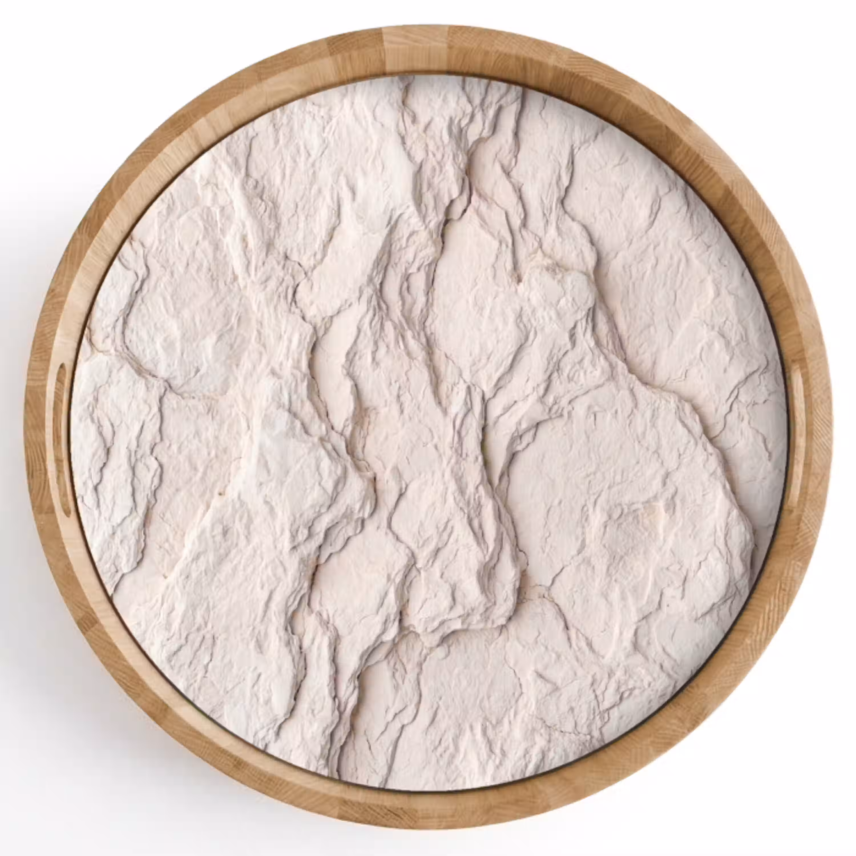 Rots - Structuur - Natuur - Beige - Abstract Dienblad Rond middel -z3d_shopping