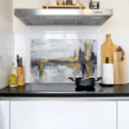 Abstract - Structuur - Goud - Grijs - Modern Inductie beschemer met haakjes klein -sfeer2