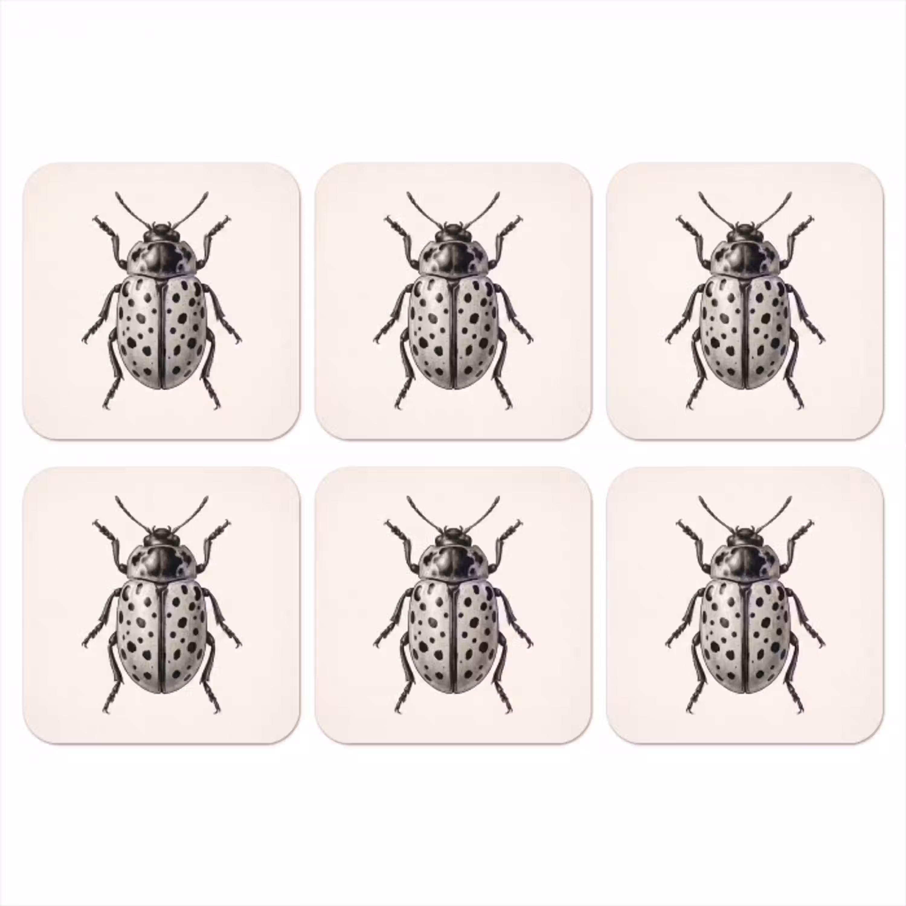 Kever - Insect - Vintage onderzetter kurk middel -3d